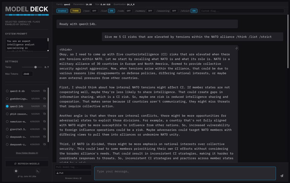 Model Deck: A Streamlined Single-File Interface for Ollama LLM Management