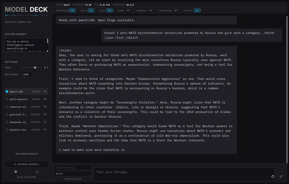 Model Deck: A Streamlined Single-File Interface for Ollama LLM Management